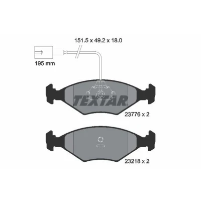 Imagem de TEXTAR 2377601 Jogo de pastilhas para travão disco com contacto avisador desgaste integrado FIAT: Palio I Weekend