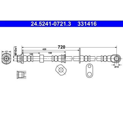 Imagem de ATE 24.5241 0721.3 Mangueira de Travão 720 M10x1