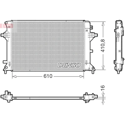 Imagem de DENSO DRM41038 Radiador, arrefecimento do motor 610mm 411mm 16mm