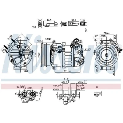 Imagem de NISSENS 890593 Compressor PXC16 12 PAG 46 YF R 1234yf VOLVO: XC60 I, S60 II, S80 II