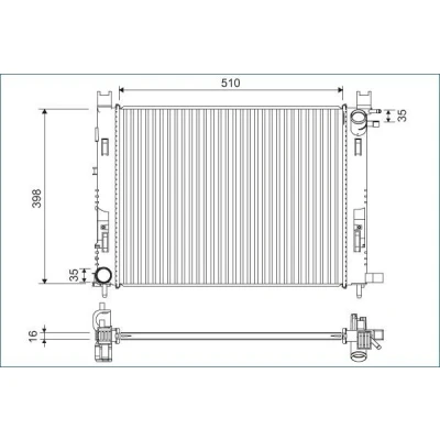 Imagem de VALEO 701120 Radiador, arrefecimento do motor Alumínio 398mm 510mm 16mm sem regulador líquido de refrigeração Aletas soldadas