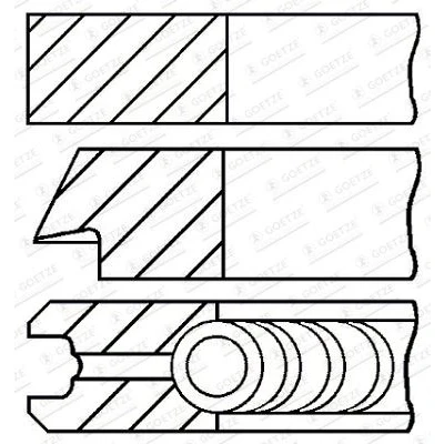Imagem de GOETZE ENGINE 08 446105 00 Jogo de Anéis do Pistão 84,25 0,25 BMW: 5 Sedan, X6, X3