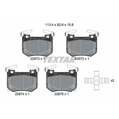 Imagem de TEXTAR 2287301 Jogo de pastilhas para travão disco com avisador sonoro desgaste acessórios, pesos equilíbrio KIA: Stinger Hatchback