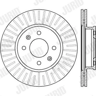 Imagem de JURID 562427JC Disco de travão 256 19 4 100 ventilado revestido sem parafusos HYUNDAI: Getz