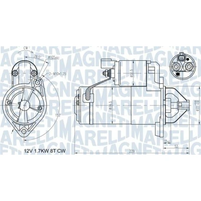 Imagem de MAGNETI MARELLI 063721365010 Motor de arranque 12 1,7 8 HYUNDAI: i30 III Carrinha, Getz, Matrix