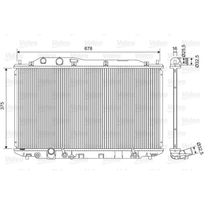 Imagem de VALEO Radiador, arrefecimento do motor Alumínio 678mm 375mm 16mm com regulador líquido de refrigeração Aletas soldadas 701570
