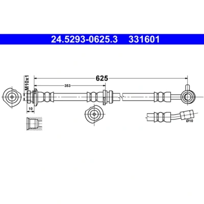 Imagem de ATE 24.5293 0625.3 Mangueira de Travão 625 M10x1