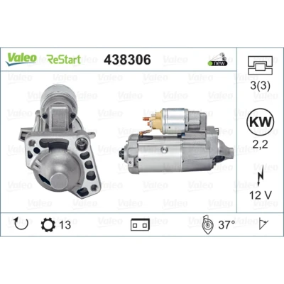 Imagem de VALEO NEW STOP&amp;START ORIGINAL PART 438306 Motor de arranque 12 2,2 13 VOLVO: XC60 I, V60 I