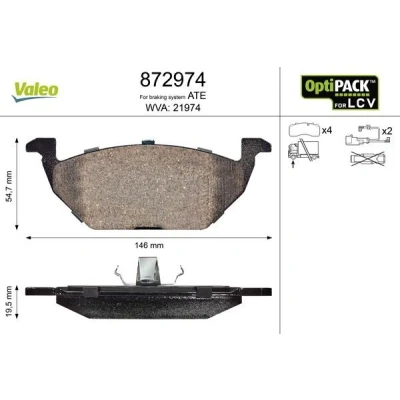 Imagem de VALEO 872974 Jogo de pastilhas para travão disco VOLKSWAGEN: LT 28 46 2 Kasten, 35 II Minibus