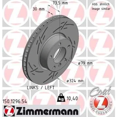 Imagem de ZIMMERMANN 150.1296.54 Disco de travão 324 30 6/5 5 120 interior ventilado, fendido revestido alto carbono BMW: Sedan, Touring