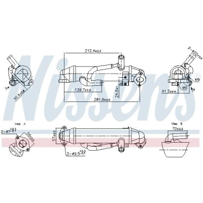 Imagem de NISSENS 989456 Radiador EGR sem &#039;bypass&#039; de vácuo