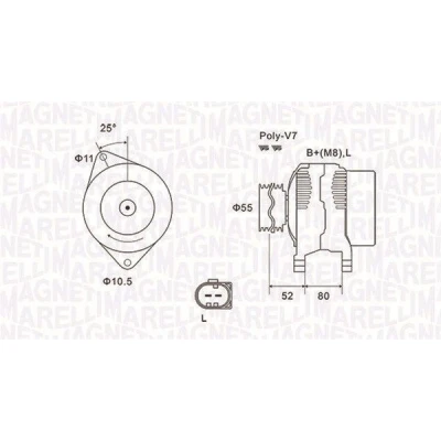 Imagem de MAGNETI MARELLI 063731837010 Alternador 14V 140A FIAT: Ducato II Camião de plataforma/Chassis, III Van