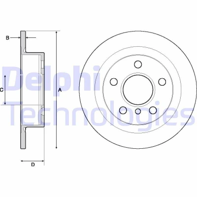 Imagem de DELPHI BG4706C Disco de travão 259 10 5 cheio revestido alto carbono sem o rolamento da roda, anel sensor do ABS MINI: Hatchback, Cabrio