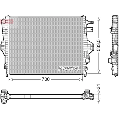 Imagem de DENSO DRM32050 Radiador, arrefecimento do motor 700 550 34 PORSCHE: Cayenne