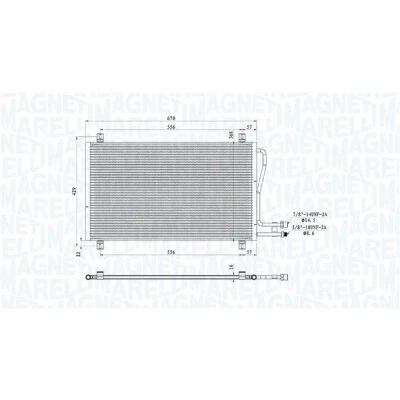 Imagem de MAGNETI MARELLI 350203913000 Condensador 650x368x16 368mm 650mm 16mm MERCEDES BENZ: Sprinter 4 T Van, 3 Van