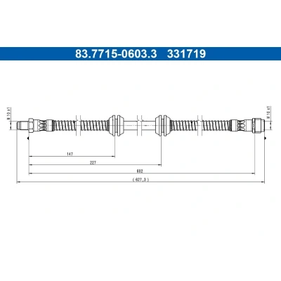 Imagem de ATE 83.7715 0603.3 Mangueira de Travão 602mm M10x1mm