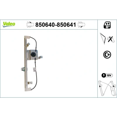 Imagem de Valeo Elevador de vidro à frente, lado esquerdo elétrico sem motor para veículo com volante esquerda função conforto 850640