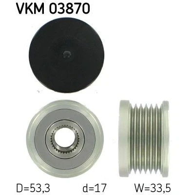 Imagem de SKF VKM 03870 Polia Roda Livre do Alternador 33,5 BMW: 3 Compact, 1 Hatchback, Touring