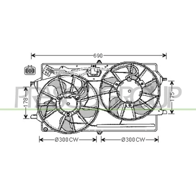 Imagem de PRASCO FD420F007 Ventilador de Radiador 300 12 FORD: Focus Mk1 Hatchback