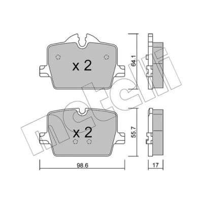 Imagem de METELLI 22 1265 0 Jogo de pastilhas para travão disco preparado indicador aviso desgaste BMW: 3 Touring, Sedan