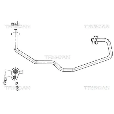 Imagem de TRISCAN 9010 28092 Conduta de alta/baixa pressão, ar condicionado do condensador para o secador PEUGEOT: 206+ Hatchback