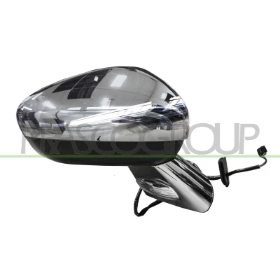 Imagem de Espelho retrovisor Prasco CI3247343 com sensor à direita cromado, subcapa elétrico convexo, sem cor CITROËN: C3 II