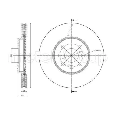 Imagem de METELLI Disco de travão OPEL: Astra H Hatchback, GTC, Caravan 280,0mm 25,0mm 4 60,0mm ventilado pintado 23 0825C 569007,93197712