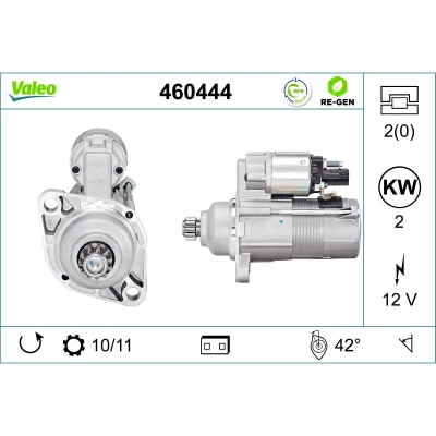 Imagem de VALEO 460444 Motor de arranque 12 2 VOLKSWAGEN: Golf 5, Caddy 3, Transporter 5 Bus, SEAT: Ibiza 4, Leon II Hatchback, AUDI: A3 Hatchback