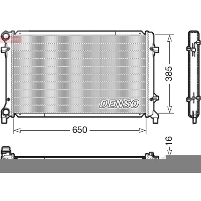 Imagem de DENSO DRM02014 Radiador, arrefecimento do motor 650 416 16 VOLKSWAGEN: Golf 5, Passat B6 Variant, Caddy 3, AUDI: A3 Sportback, Hatchback