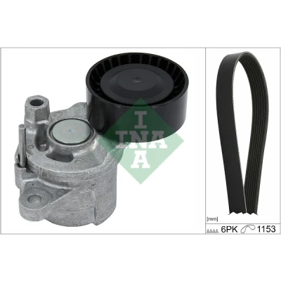 Imagem de INA 529 0379 10 Jogo de correias trapezoidais estriadas Verificar a rotação livre do alternador e, event., substit. PEUGEOT: 3008 II SUV, 308 SW 2