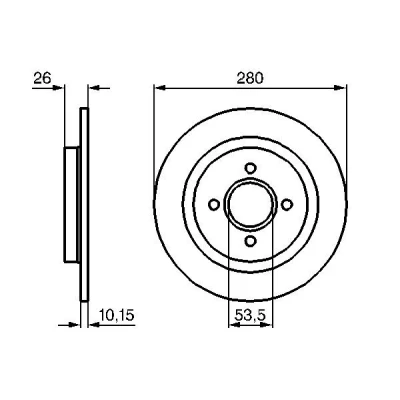 Imagem de BOSCH 0 986 479 049 Disco de travão 281 10,2 4 108 cheio oleado FORD: Focus Mk1 Hatchback, Carrinha
