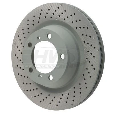 Imagem de SHW Performance PRL39913 Disco de travão Eixo traseiro esquerdo 330 28 interior ventilado, perfurado/ondulado revestido alto carbono