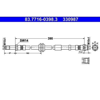 Imagem de ATE 83.7716 0398.3 Mangueira de Travão 395 M10x1