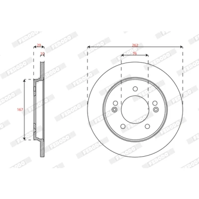 Imagem de FERODO Disco de travão 10mm 5 12.4 ventilado revestido DDF2848C 58411C9500 Discos