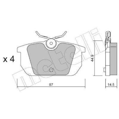 Imagem de METELLI 22 0064 0 Jogo de pastilhas para travão disco excl. contacto aviso desgaste FIAT: Punto I Hatchback, BRAVO 1, Coupe, ALFA ROMEO: 155