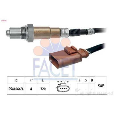 Imagem de FACET 10.8536 Sonda lambda com aquecimento, plana, Rosca pré lubrificada