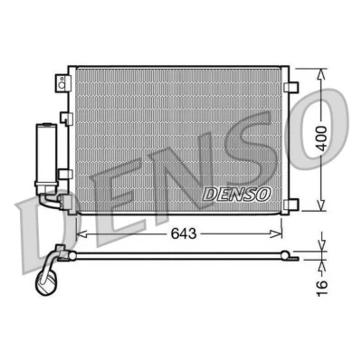 Imagem de DENSO DCN46002 Condensador com secador 643x400x16 R 134a 643