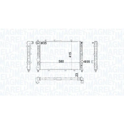 Imagem de MAGNETI MARELLI Radiador, arrefecimento do motor 580mm 415mm 23mm Aletas de refrigeração unidas mecanicamente ALFA ROMEO: 156 Sedan, Sportwagon