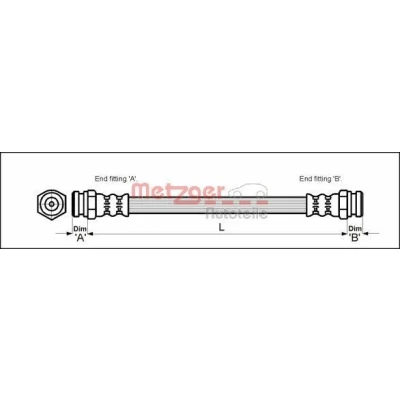 Imagem de METZGER 4111018 Mangueira de Travão 275 M10 x 1