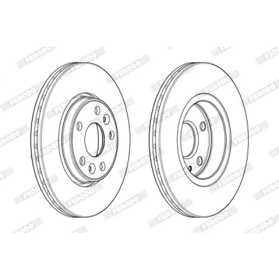 Imagem de FERODO PREMIER DDF1979C Disco de travão 280 24 5 108 ventilado revestido com parafusos RENAULT: MEGANE 2 Kombi, 2, Coupe Cabriolet