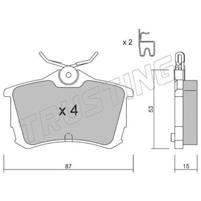 Imagem de TRUSTING 481.0 Jogo de pastilhas para travão disco com avisador sonoro desgaste HONDA: Accord 7 Limousine, Tourer, 6 Limousine