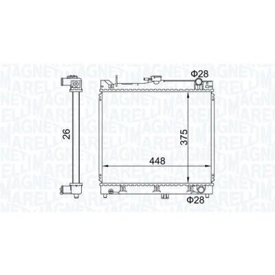 Imagem de MAGNETI MARELLI 350213192700 Radiador, arrefecimento do motor 375 448 34 Aletas de refrigeração unidas mecanicamente SUZUKI: Jimny SUV