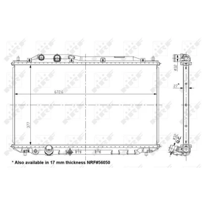 Imagem de NRF 56049 Radiador, arrefecimento do motor Alumínio 673 377 27 Aletas de refrigeração soldadas HONDA: CIVIC 8