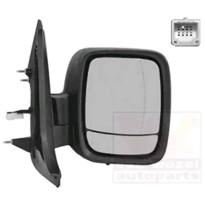 Imagem de Espelho retrovisor Van Wezel 3891808 à direita preto rugoso completo, não esférico, para regulação eléctrica dos espelhos, aquecível, com sens