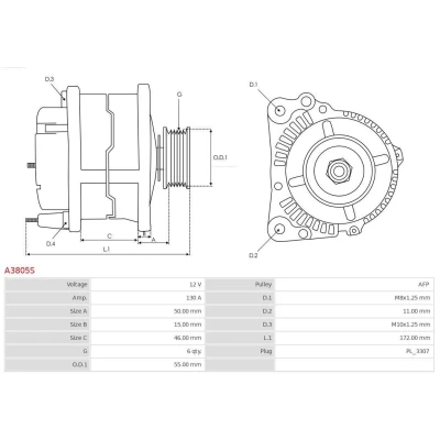 Imagem de AS PL A3805S Alternador 12V 130A