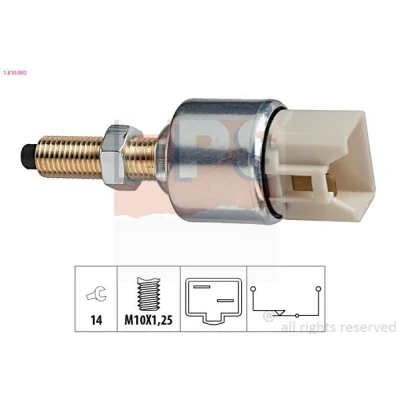 Imagem de EPS 1.810.092 Interruptor de luz stop mecânico M10X1,25 Made in Italy OE Equivalent HONDA: CIVIC 6 Fastback