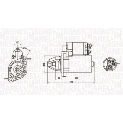 Imagem de MAGNETI MARELLI 063721283010 Motor de arranque 12 1,1 9 MERCEDES BENZ: Classe C T modell, E Sprinter 3.5 Van