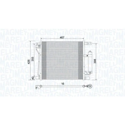 Imagem de MAGNETI MARELLI 350203992000 Condensador 466x408x16 408mm 466mm 16mm NISSAN: Juke (F15) 1.6 DIG T, T NISMO 4x4,