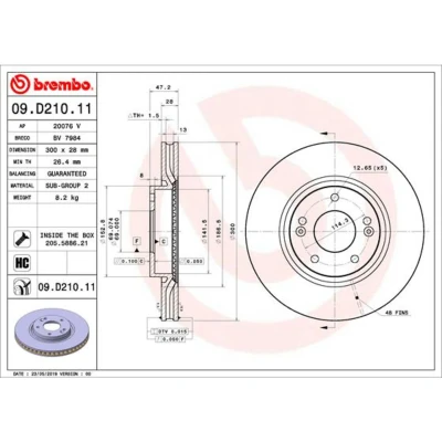 Imagem de BREMBO 09.D210.11 Disco de travão 300 28 5 interior ventilado revestido alto carbono com parafusos KIA: cee‘d II Hatchback, Sportswagon