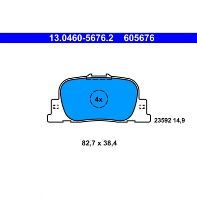Imagem de Conjunto de pastilhas travão, travão disco ATE 13.0460 5676.2, Traseira